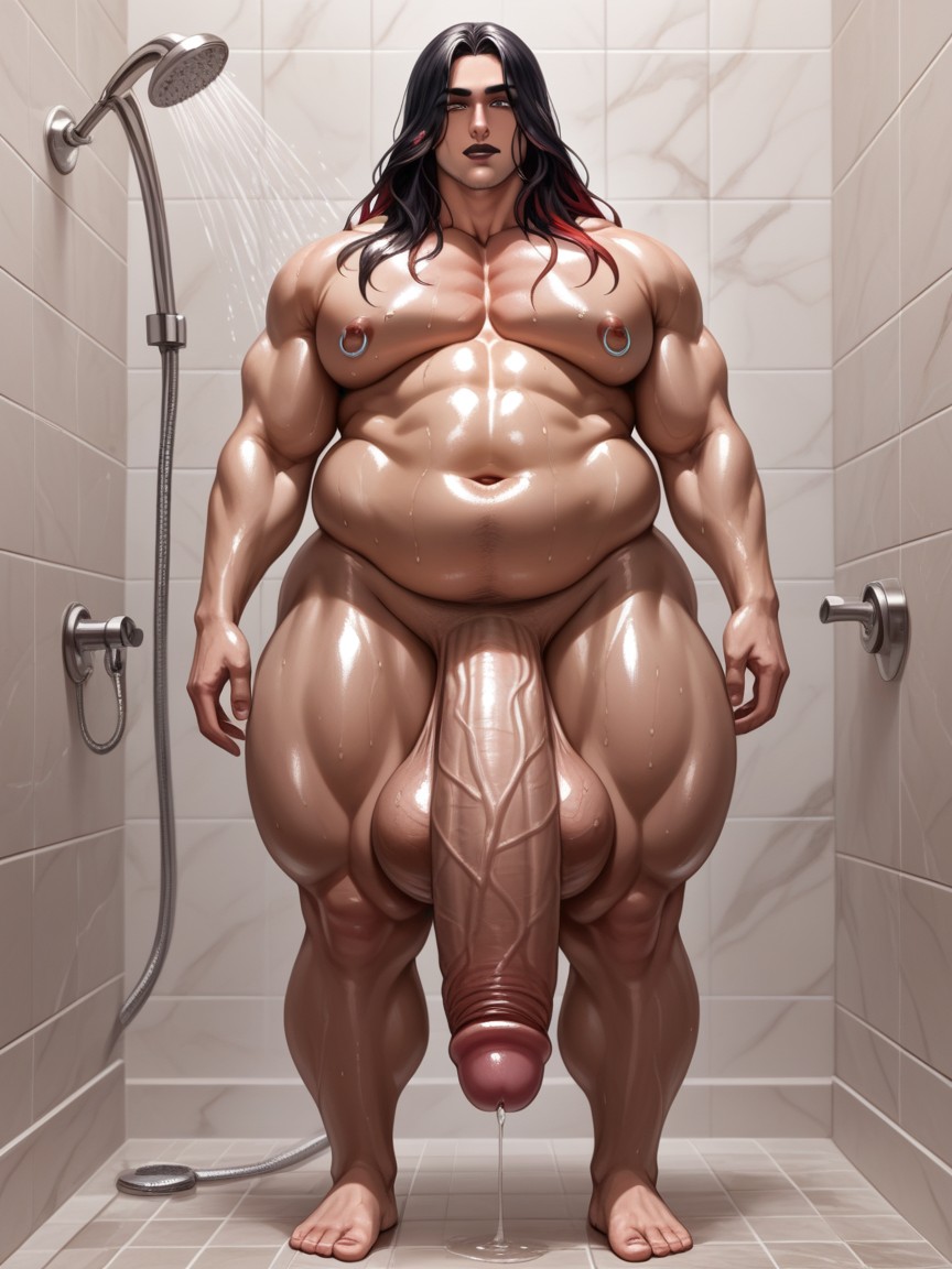 Precum, Shiny Skin, Flaccid Penis AI Gay Porn