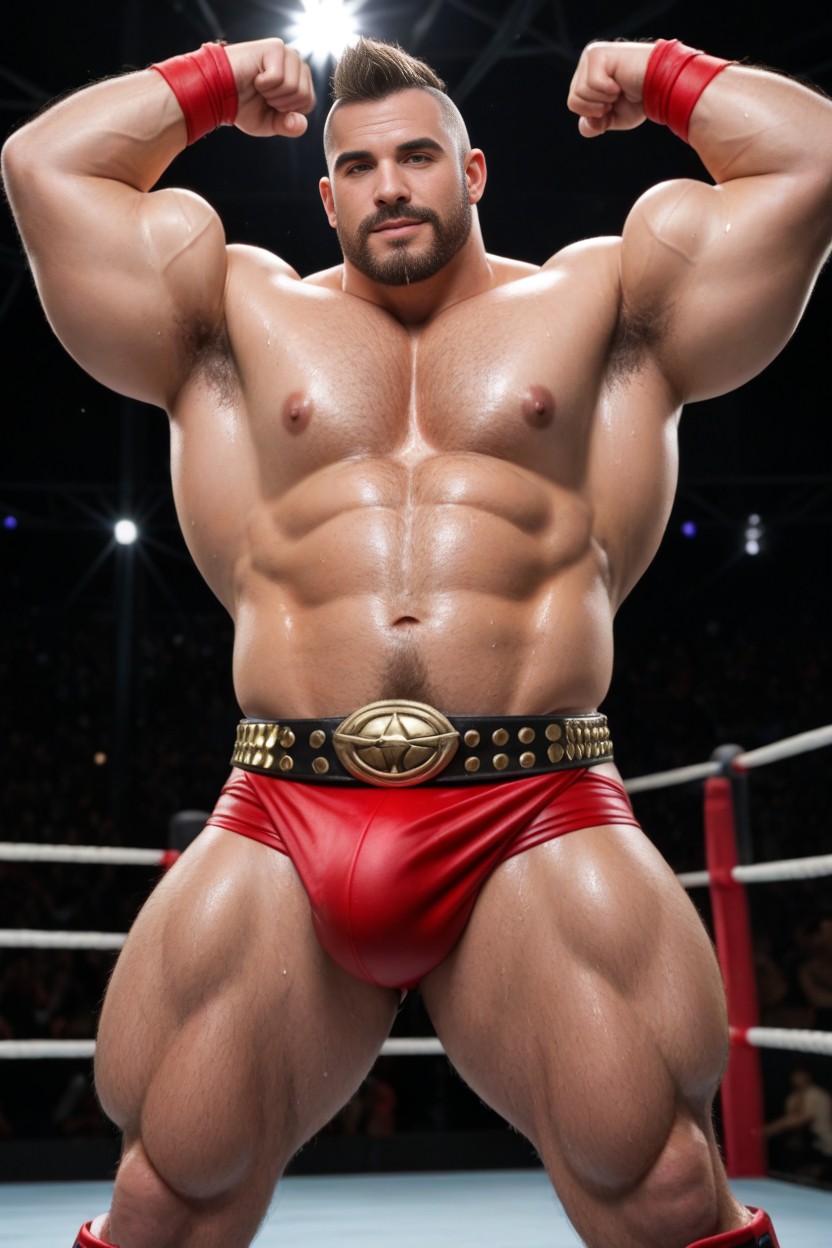 Muscular Gay, 脂肪, Red Speedo ゲイAIポルノ