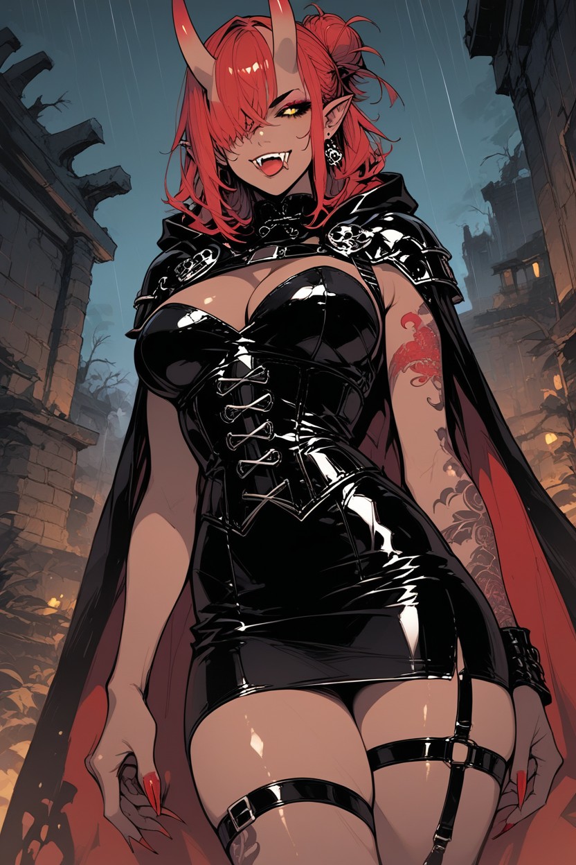 Pointy Ears, Leather Straps, Night Hentai AI Porn