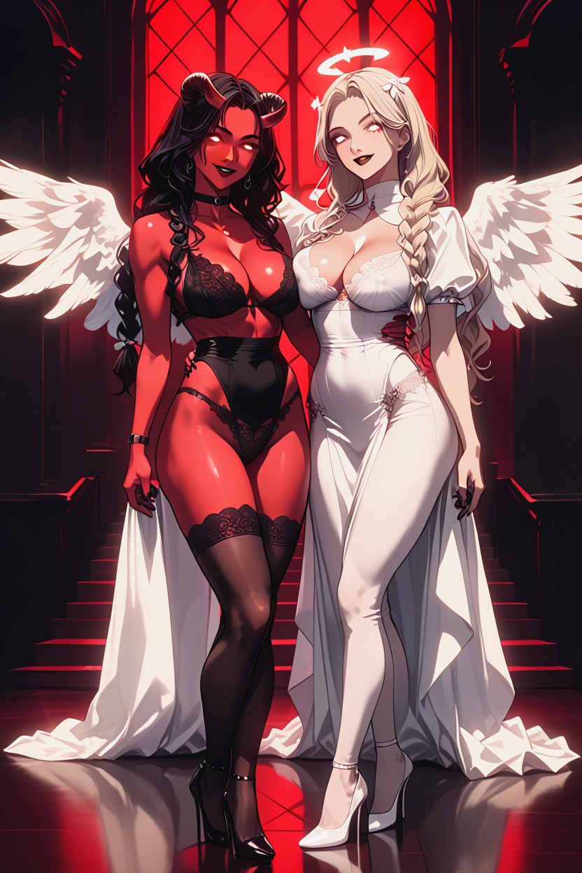 Cleavage, White Stockings, Large Round Ass Hentai AI Porn