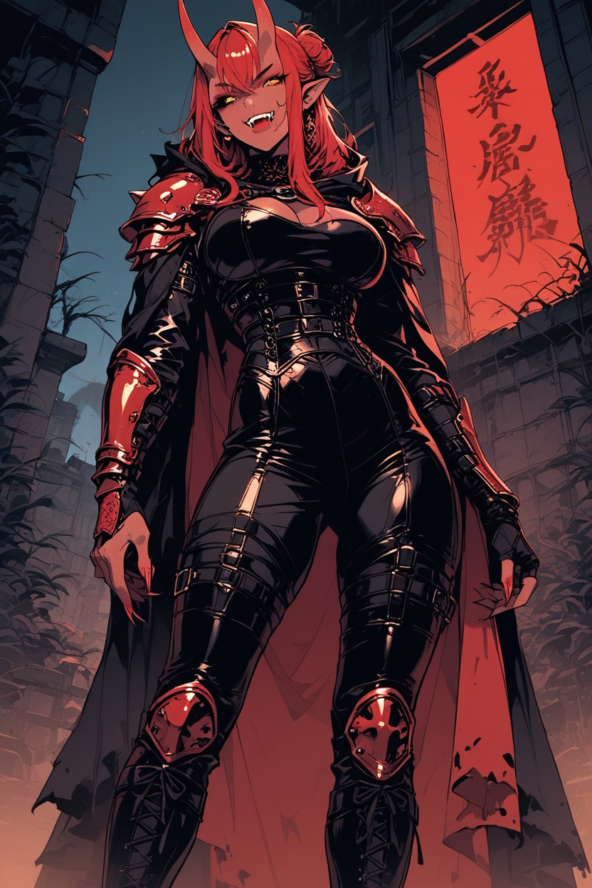 Hourglass, Lean Muscle, Armored Skirt Hentai AI Porn