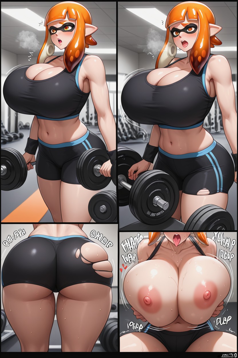 Bigger Female, Heavily Breathing, Thick Thighs Hentai AI Porn