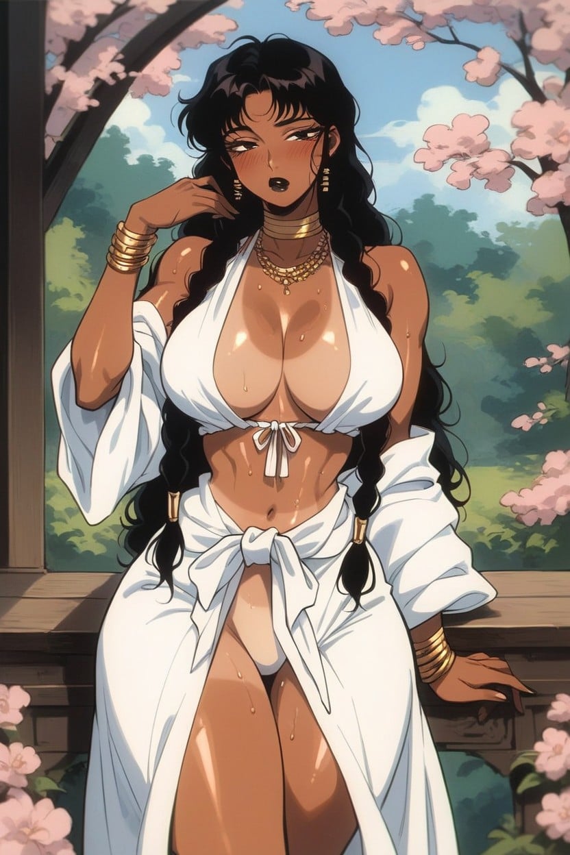 Gold Bracelets, Long Hair, Shiny Skin Hentai AI Porn