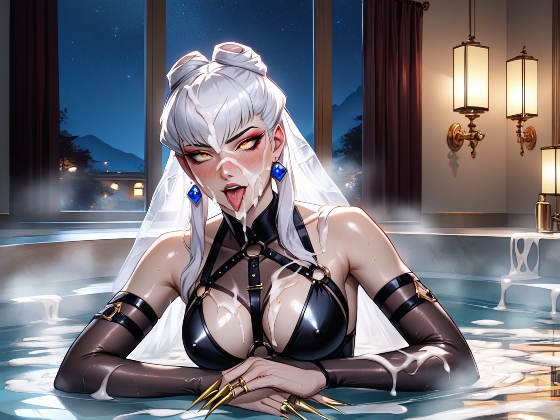Sheer Elbow Gloves, Massive Eyes, Cum In Hair Hentai AI Porn
