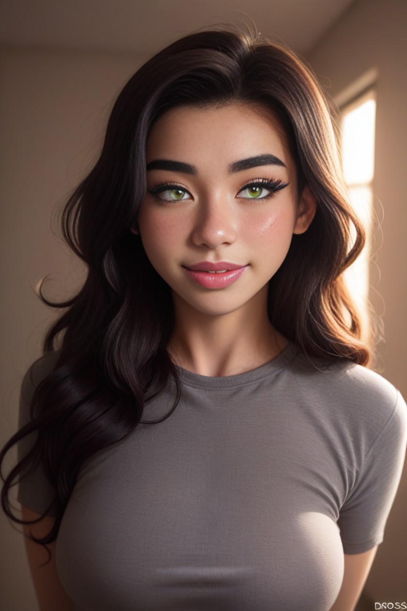Black Eyeliner, Lip Filler, Short Sleeves AI Porn