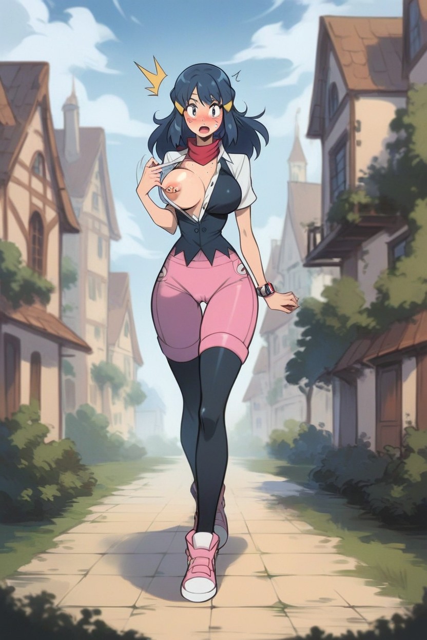 Stomach, Rounded Breast, Rounded Ass Hentai AI Porn