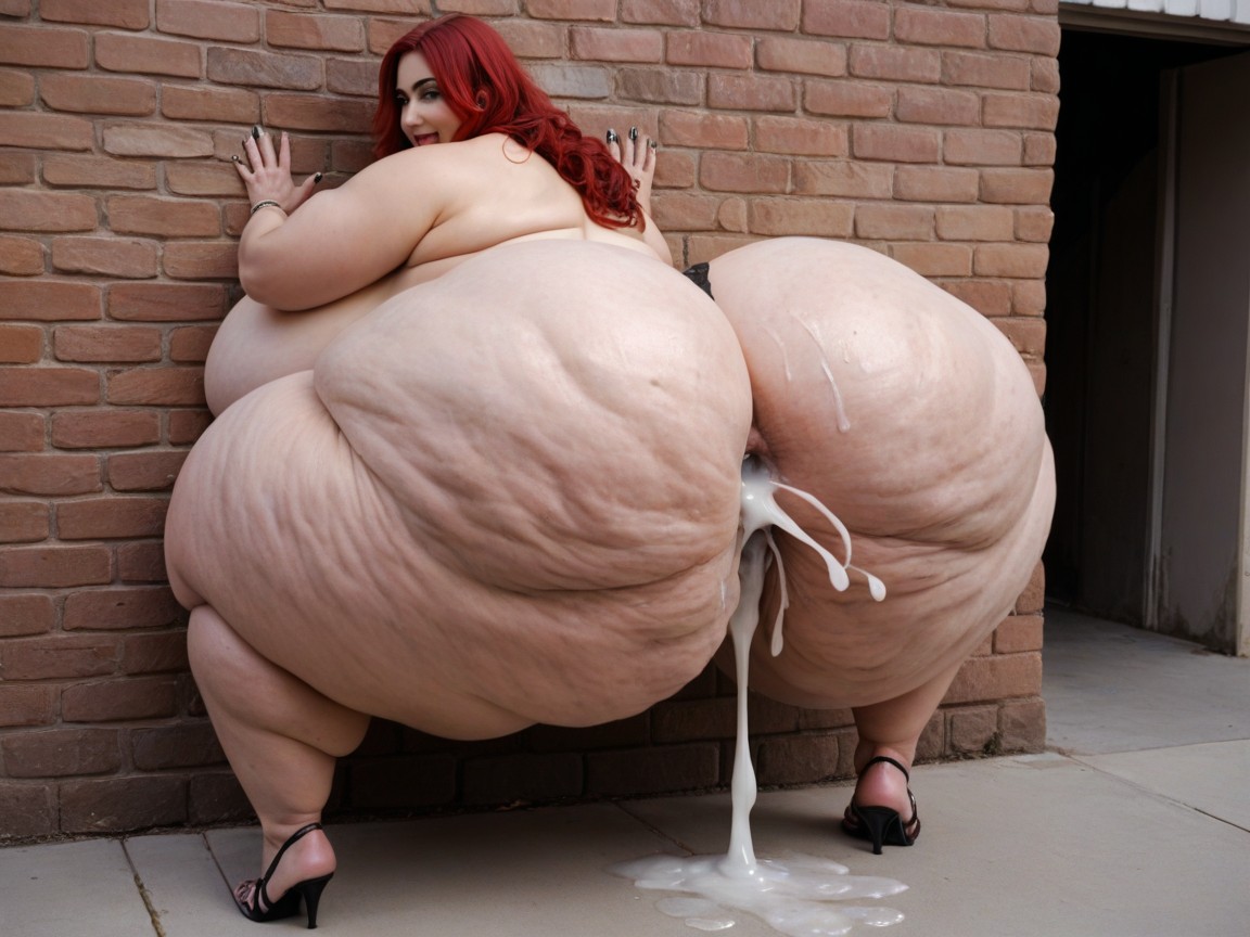 Sweaty Ass, Huge Ass, Red Hair BBW AI Porn