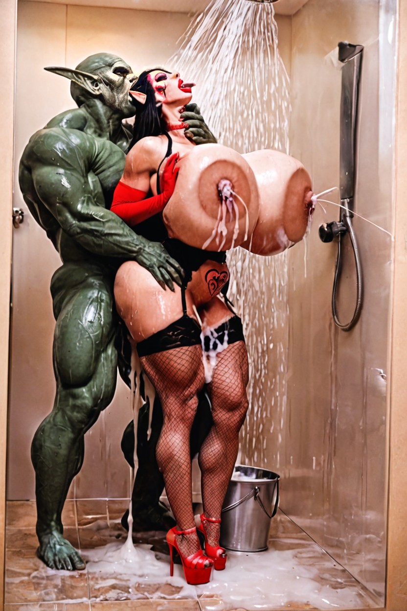 Pussy Fucked By Giant Enormous Green Monster, Creature Fucking Woman, Monster Grabbing Her Breasts AI Porn