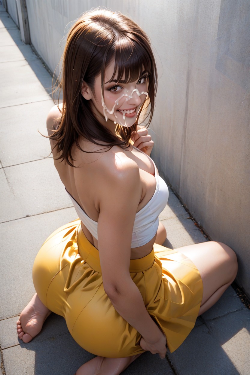 Grin, Looking At Viewer, Narrowshoulders AI Porn