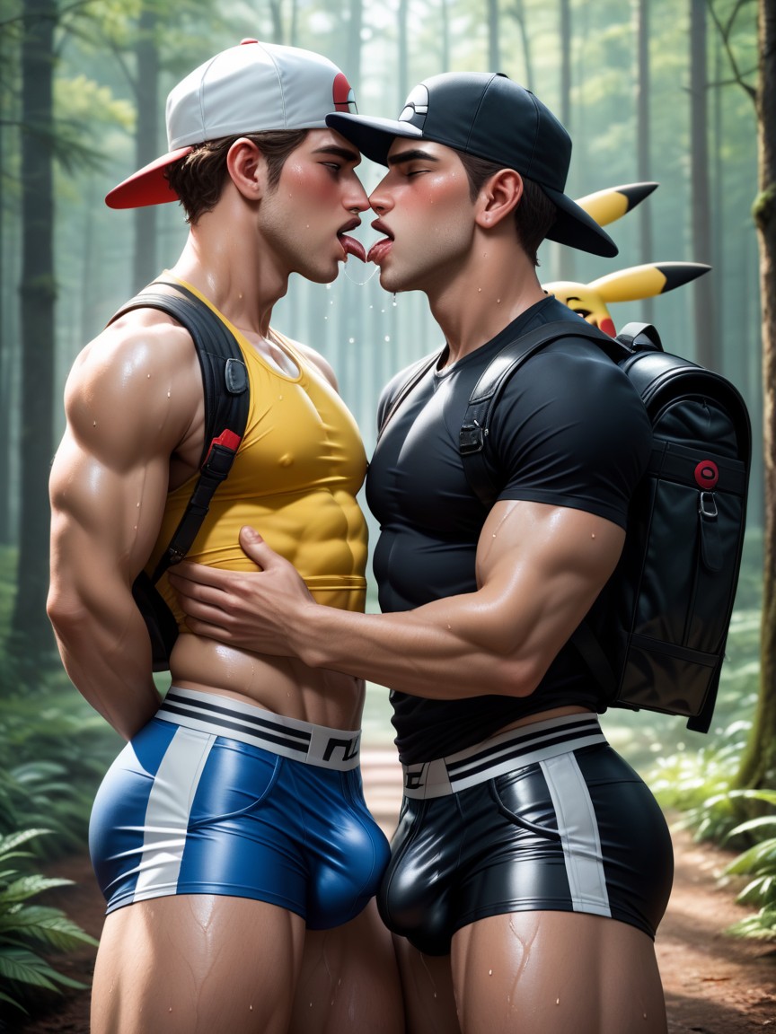 Tank Top, Crop Top, Wet Kiss AI Gay Porn