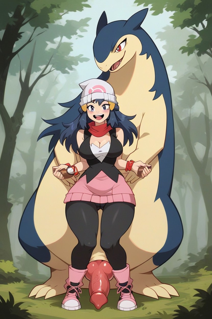 Medium, Rounded Ass, Cleavage Hentai AI Porn