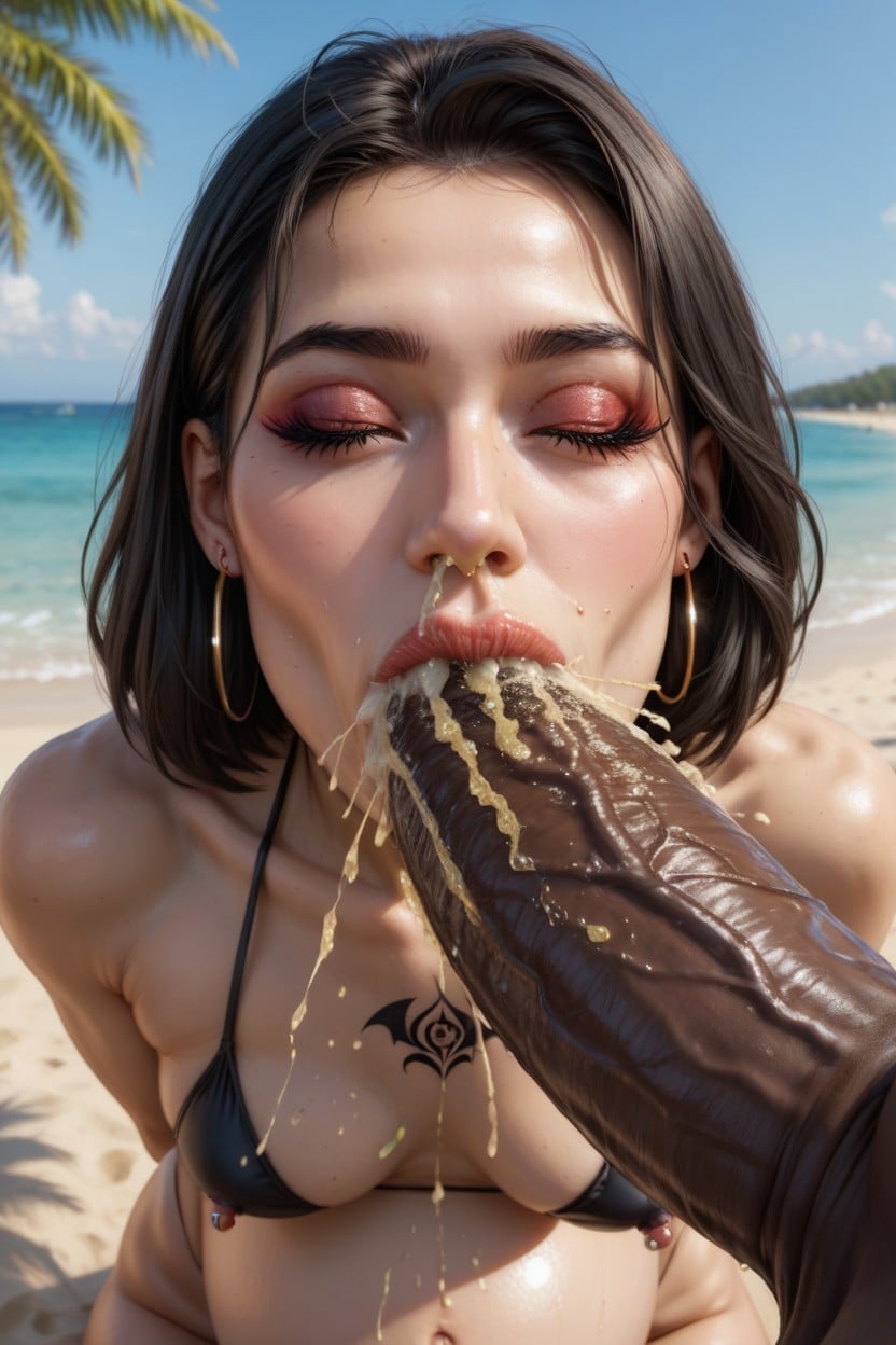 Huge Piss Stream Coming Out Of Cock, Detailed Eyes, Extreme Pissing MILF AI Porn