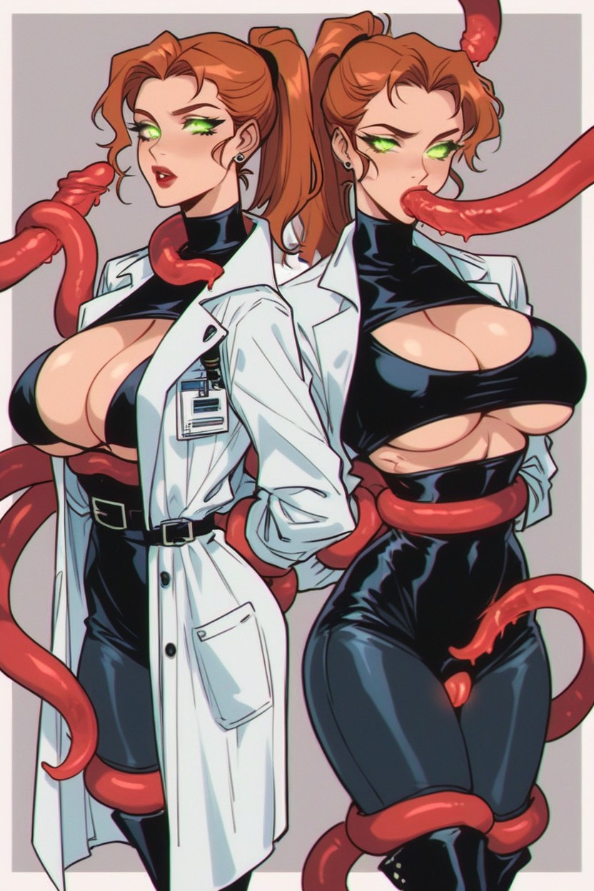 Snatched Waist, Ginger, X Cleavage Hentai AI Porn