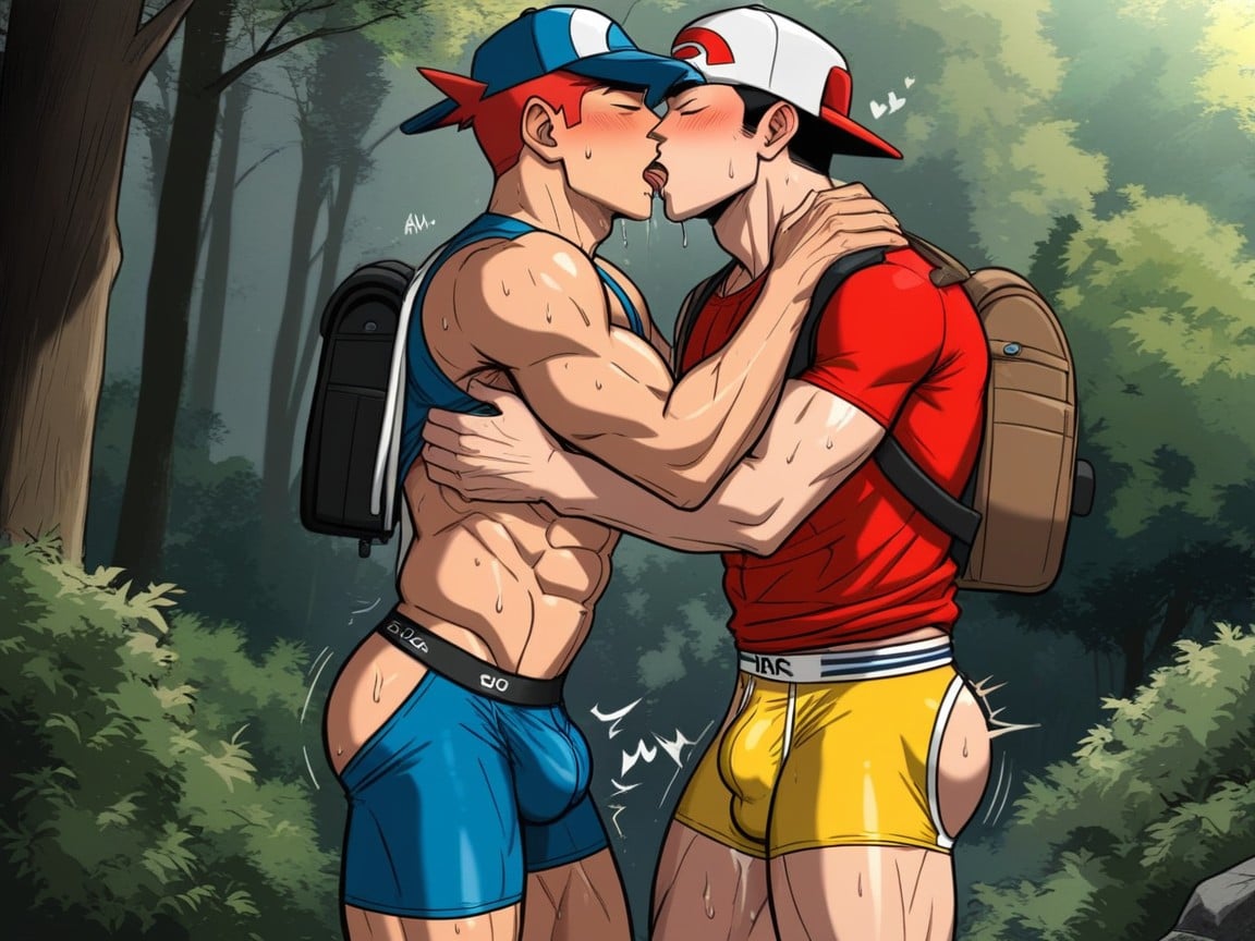 Training, Saliva, Sweaty AI Gay Porn