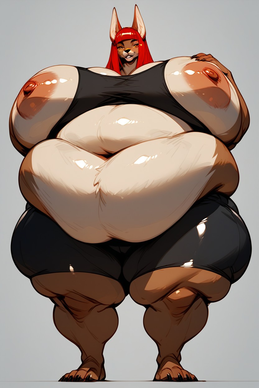 Gigantic Belly, Standing, 18+ Furry AI Porn