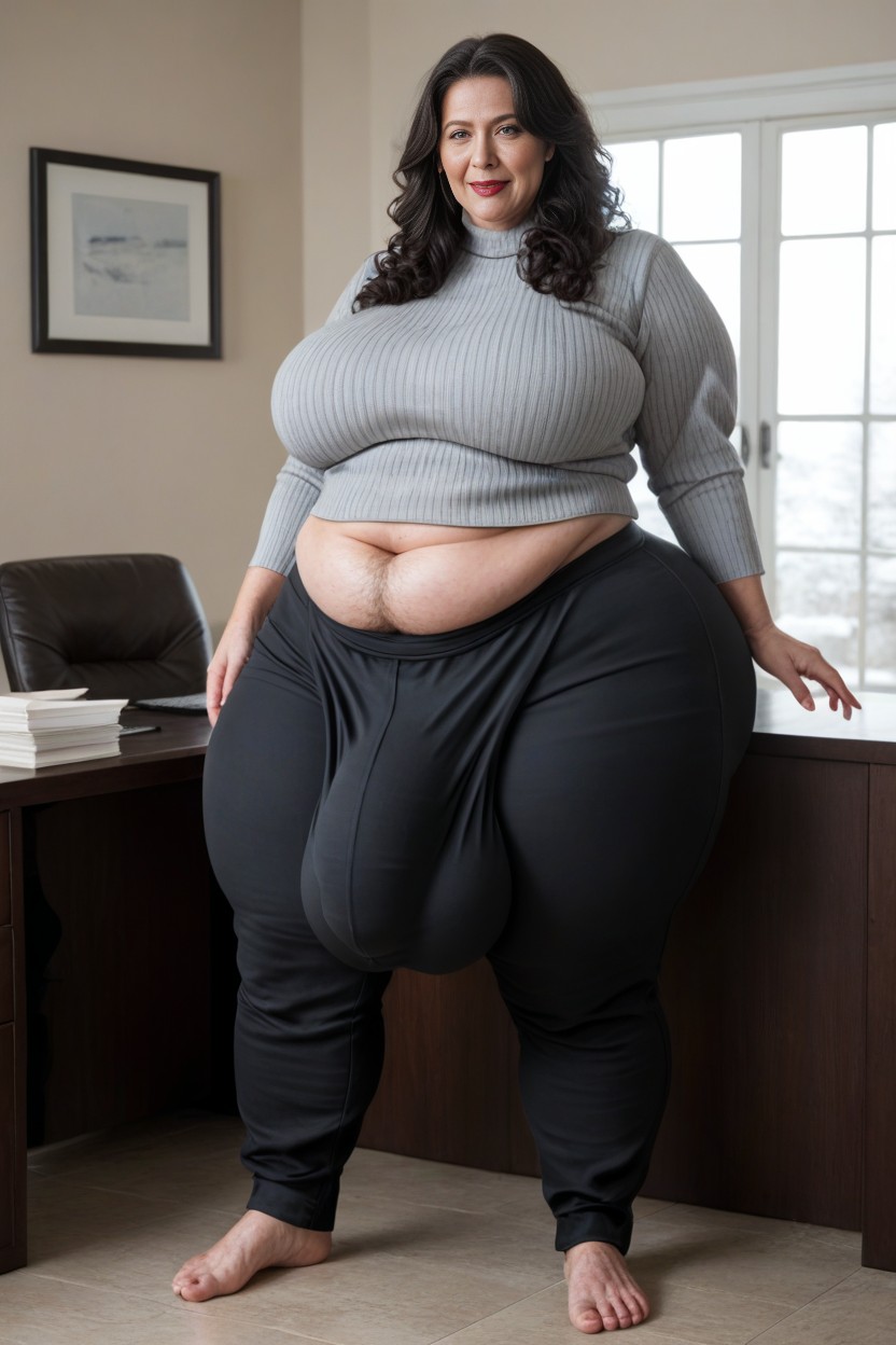Black Hair, Offices, Curly AI Porn