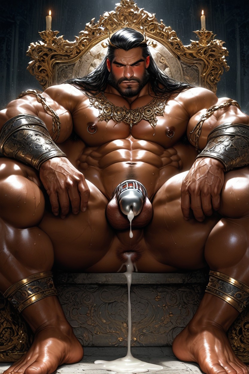 Topless, Sweaty, Throne Room AI Gay Porn