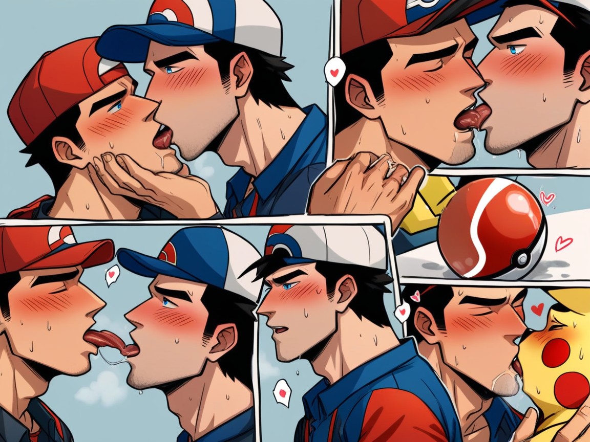 Saliva, Gay Sex, Sloppy Kiss AI Gay Porn