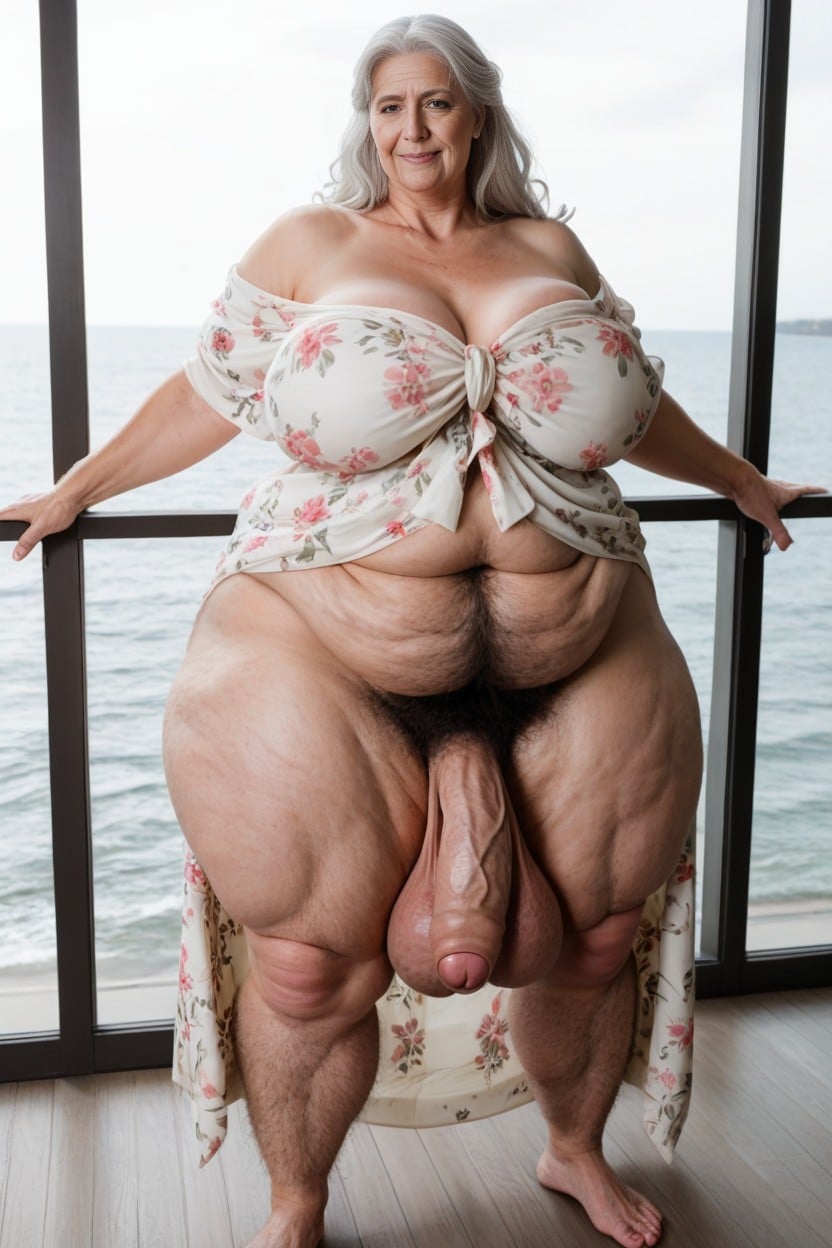 Big Belly, Extremely Large Ass, Hyper Length Legs Hyper Testicals AI Porn
