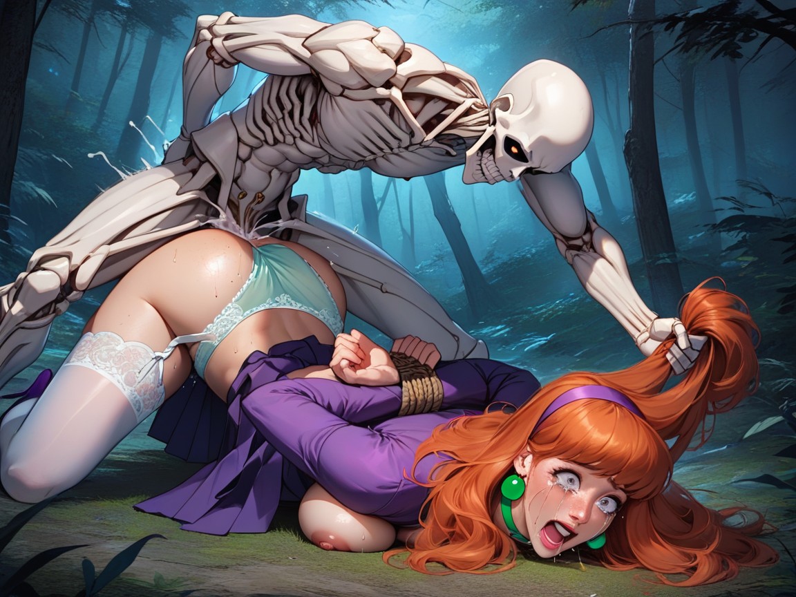 Light Purple Pleated Skirt, Having Sex With Skeleton, Big Ass Hentai AI Porn