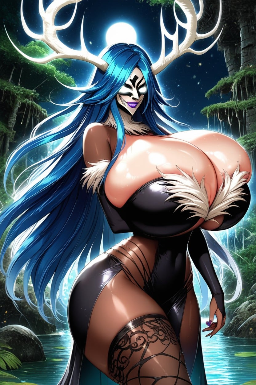 Nidalee Cosplay, Hair Covering Eyes, "nelliel Tu Odelschwanck From Bleach" Cosplay AI Porn