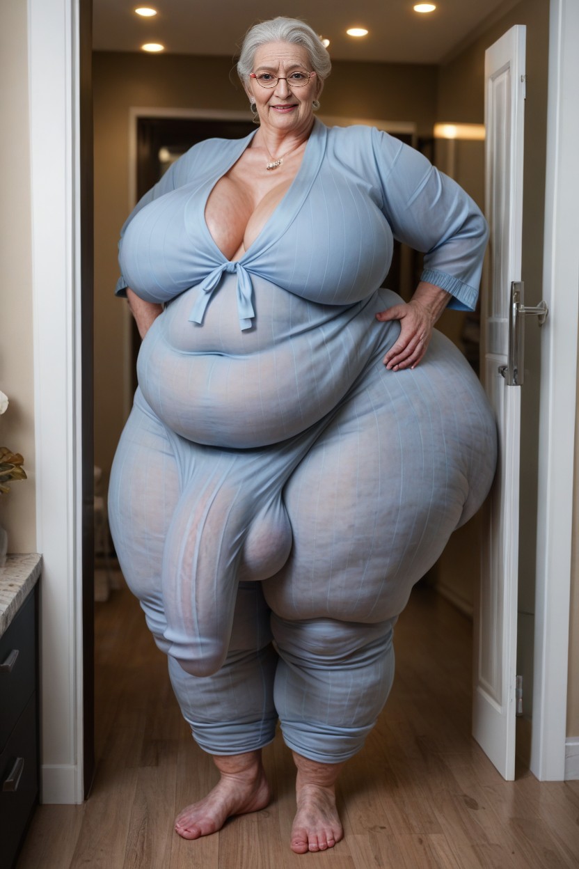 Outdoors, Onesie, Huge Round Thighs AI Porn