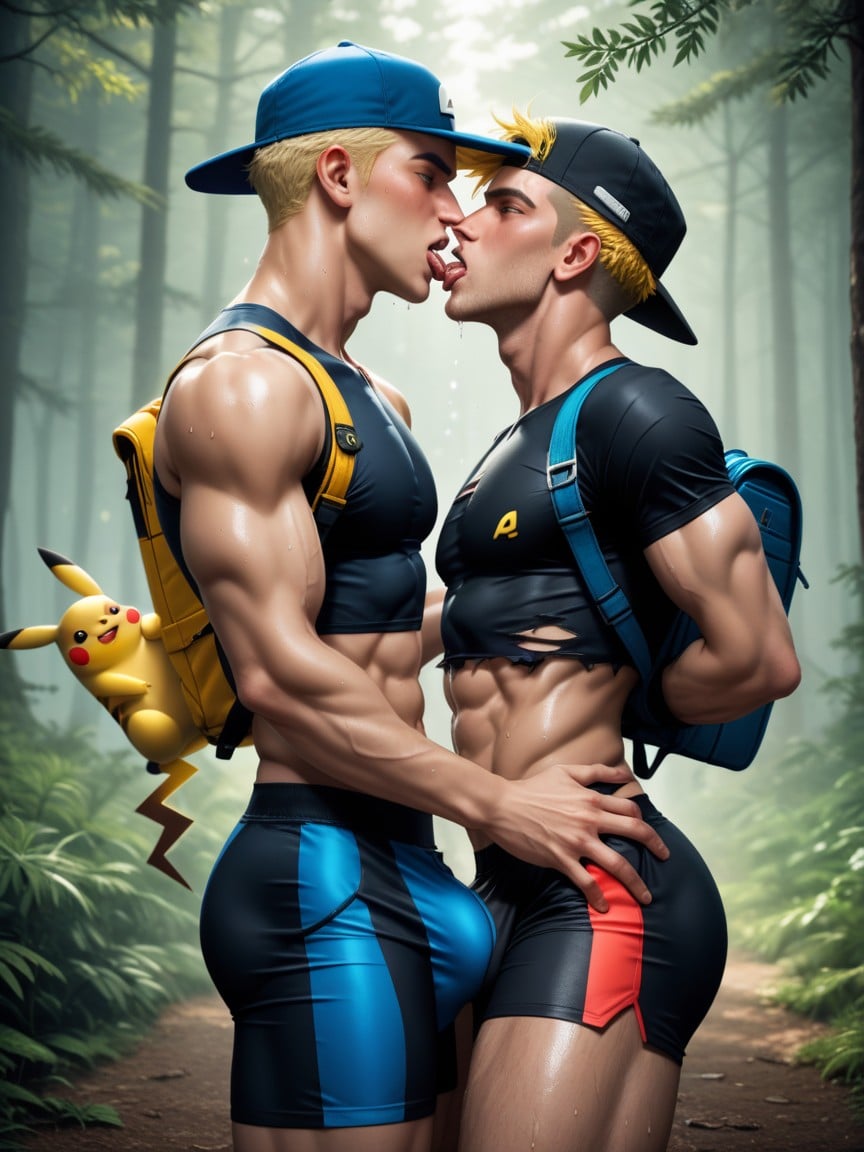 Muscular, Sweaty, Cute AI Gay Porn
