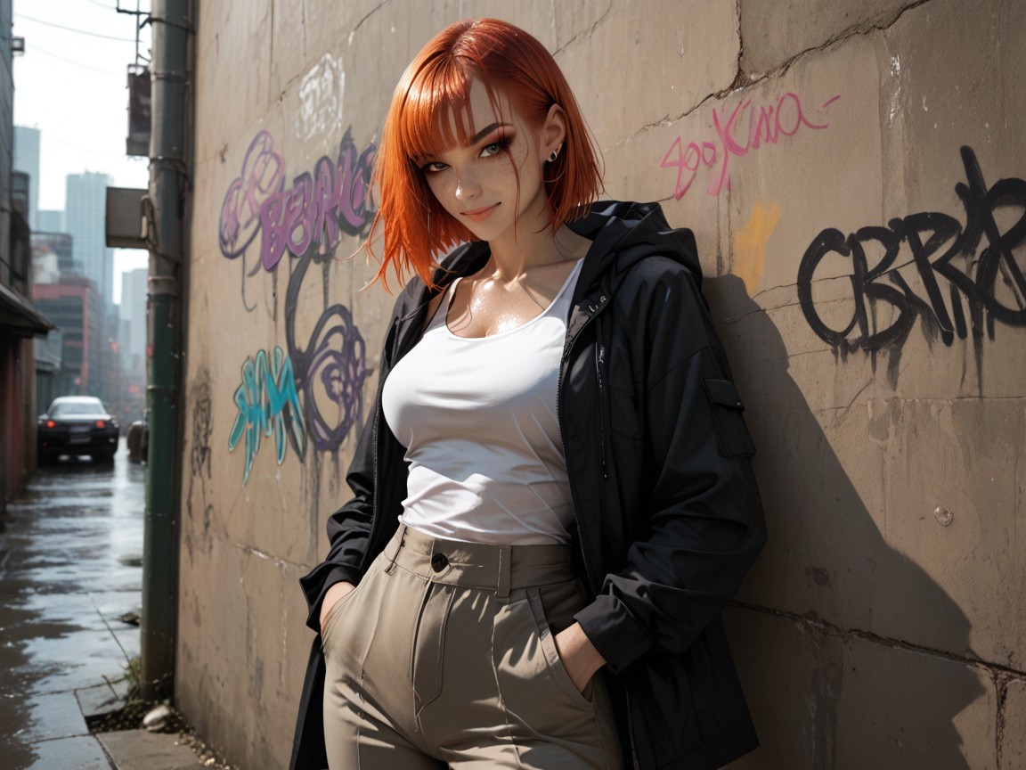 Tilted Head, White Thigh T Shirt, Fitness Figure AI Porn