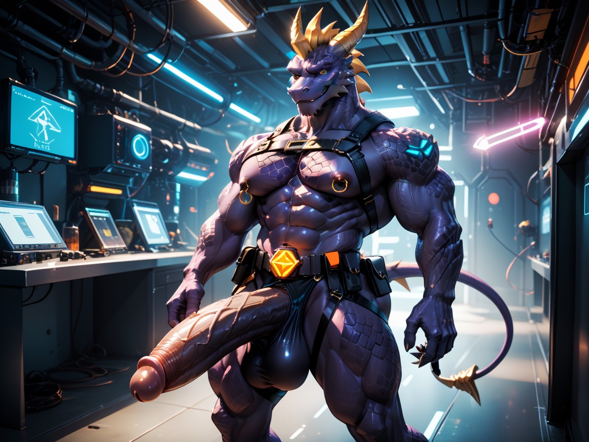 18+, Cyberpunk Lab, Biceps Furry AI Porn