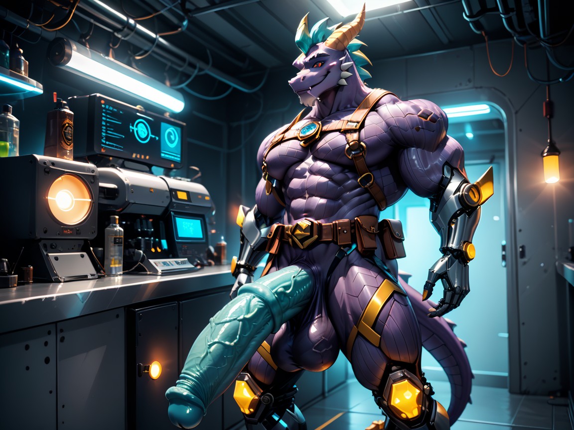 Horny, Ultra Photograph, Purple Scales Furry AI Porn
