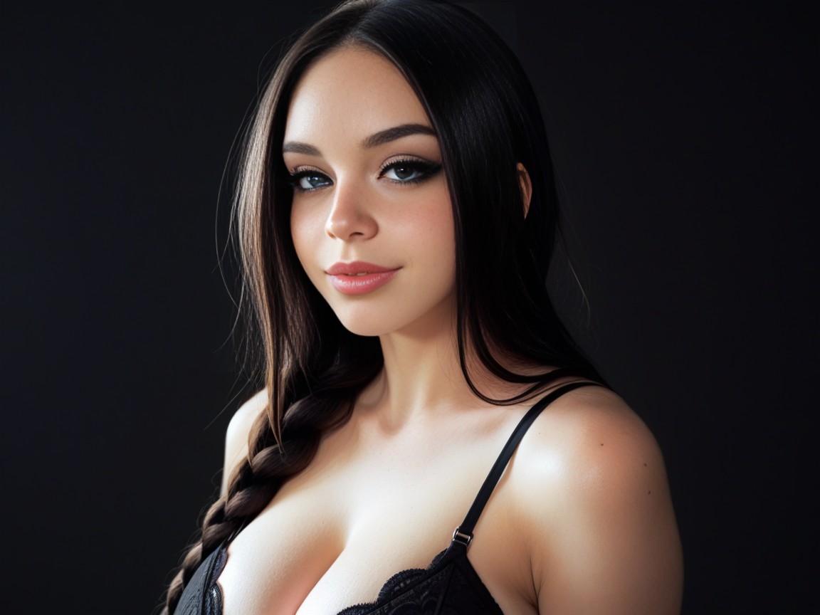 Black Eyeliner, Bangs Hair, Black Hair AI Porn