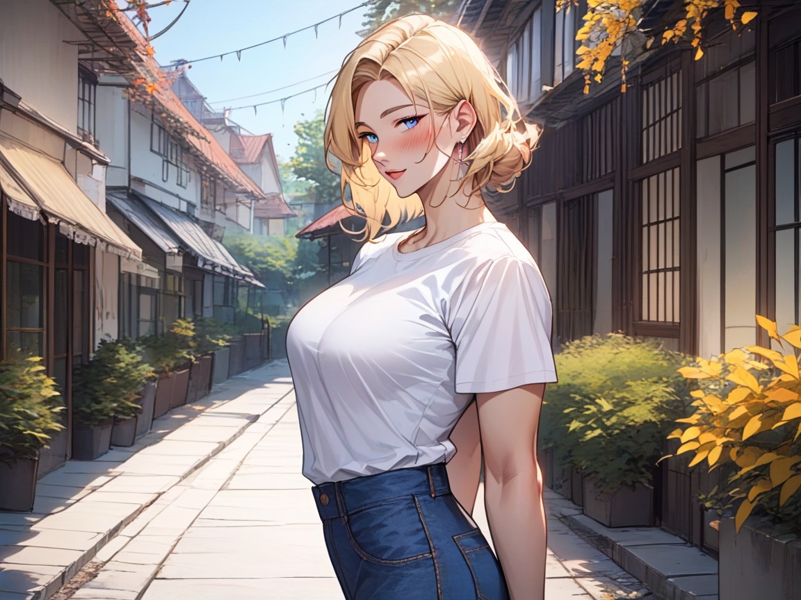 Modern City, 1 Person, Skinny Hentai AI Porn