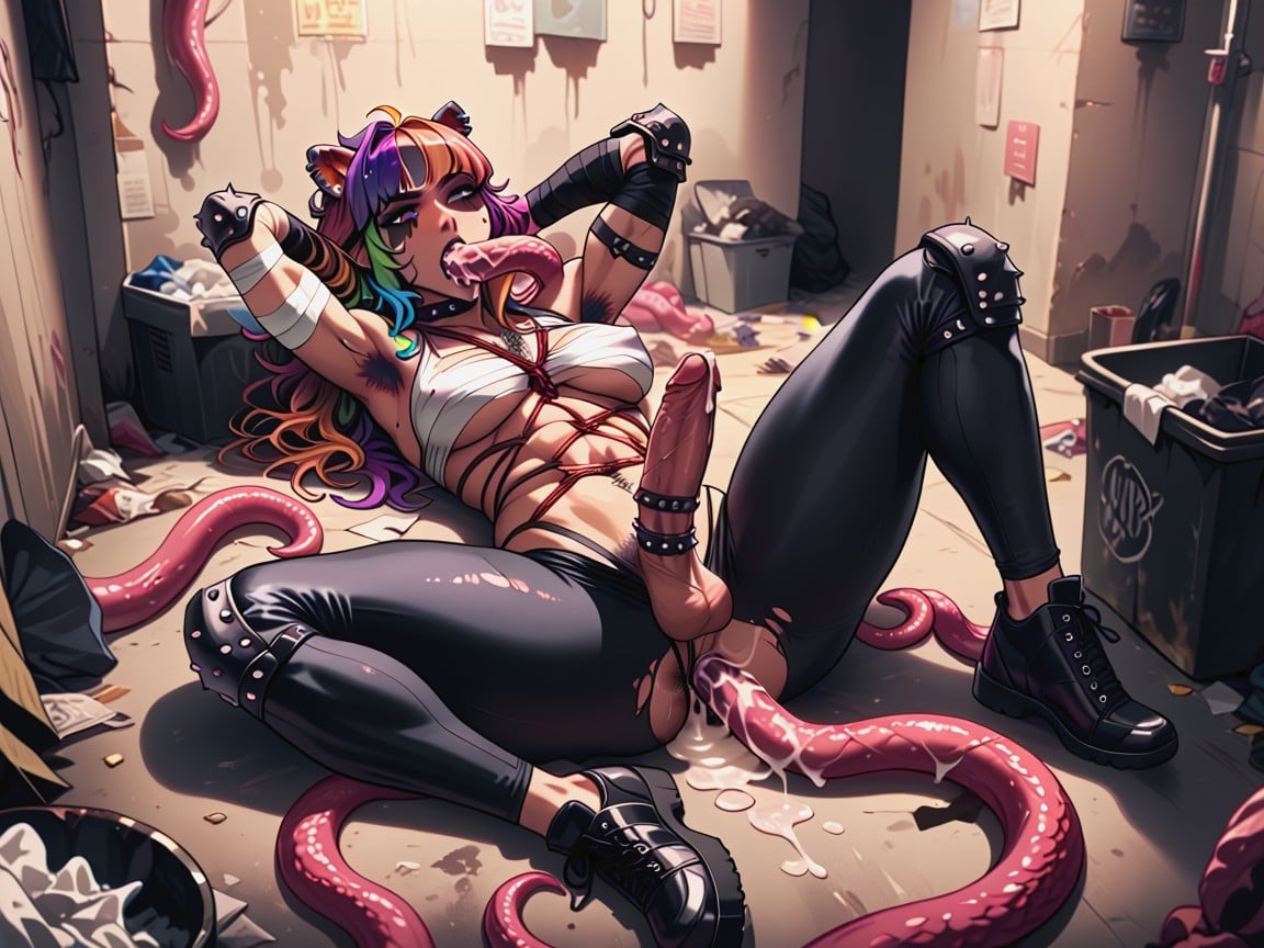 Chain Shibari, Futanari, Relaxing Hentai AI Porn