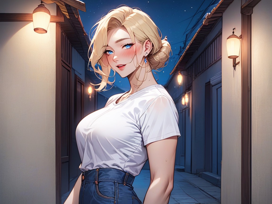 Casual, Night Time, Chestnut Mouth Hentai AI Porn