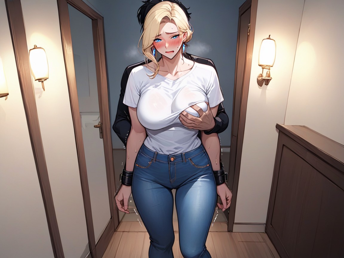 Front View, She Is Perfect Figure Body, Wavy Mouth Hentai AI Porn