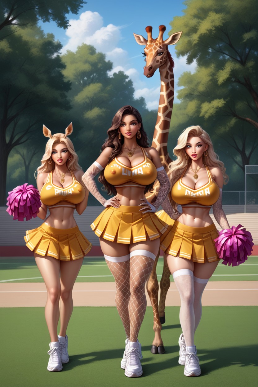 Giraffe, Bimbo Fake Breast, Bimbo Giraffe Furry AI Porn