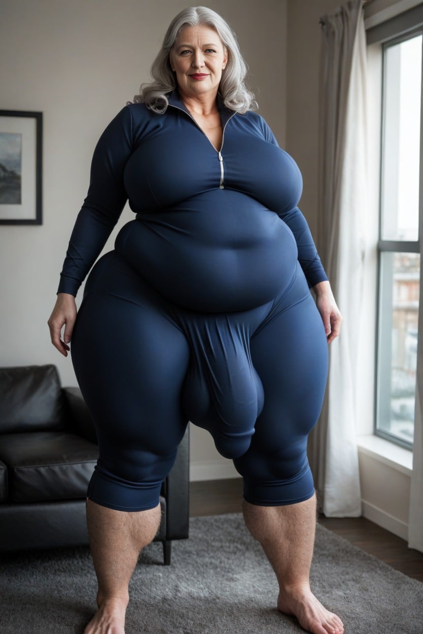 Veiny Feet Veiny Legs Veiny Arms Hairy Legs Hairy Thighs Legs Covered In Hair, Standing In European City, Big Belly AI Porn
