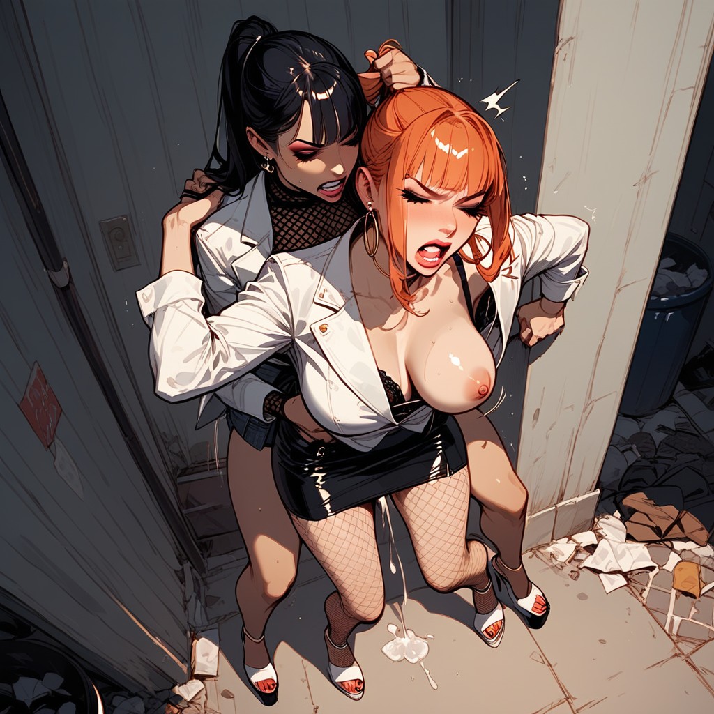 Ponytail, Denim Jacket, Doggystyle Hentai AI Porn