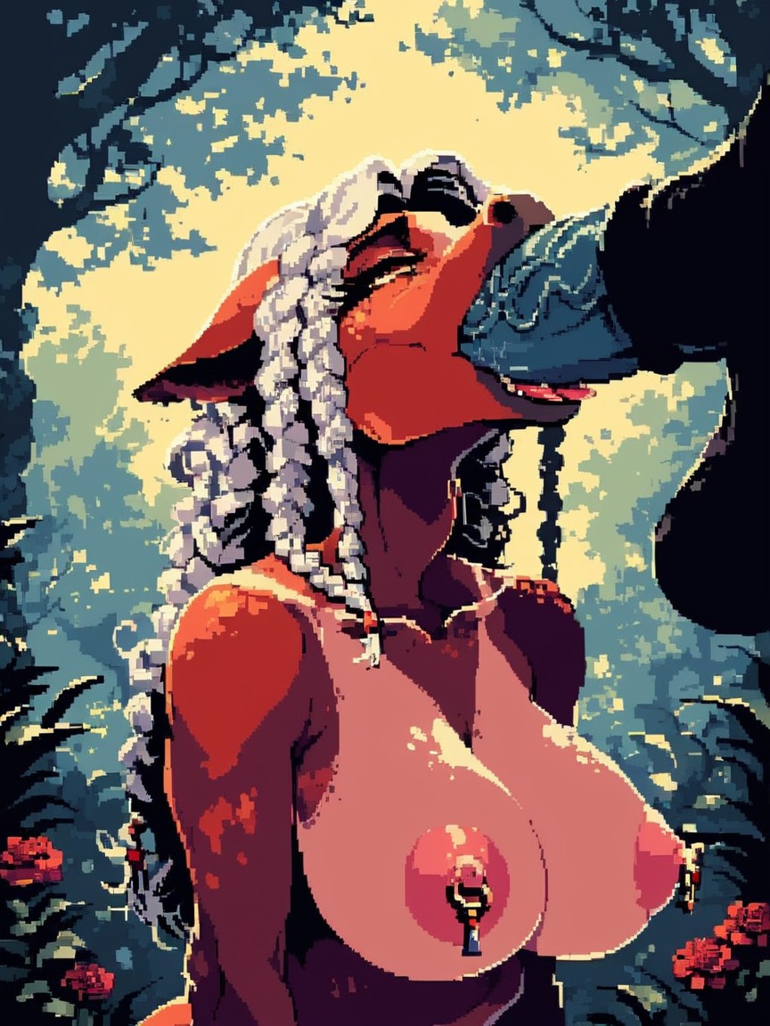 Hand On Her Head, Balls On Chin, Bubble Butt Furry AI Porn