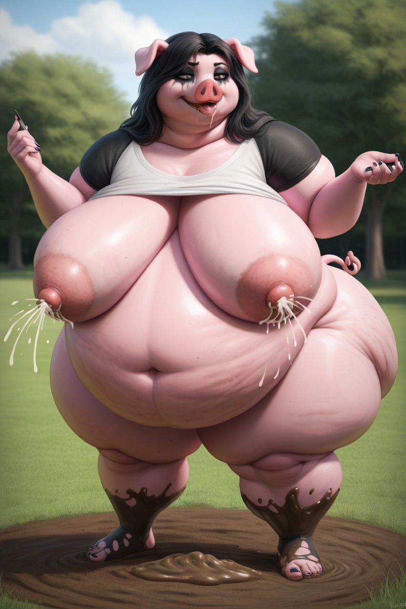 Hupig Snout, Smeared Makeup, Ripped Clothes Furry AI Porn