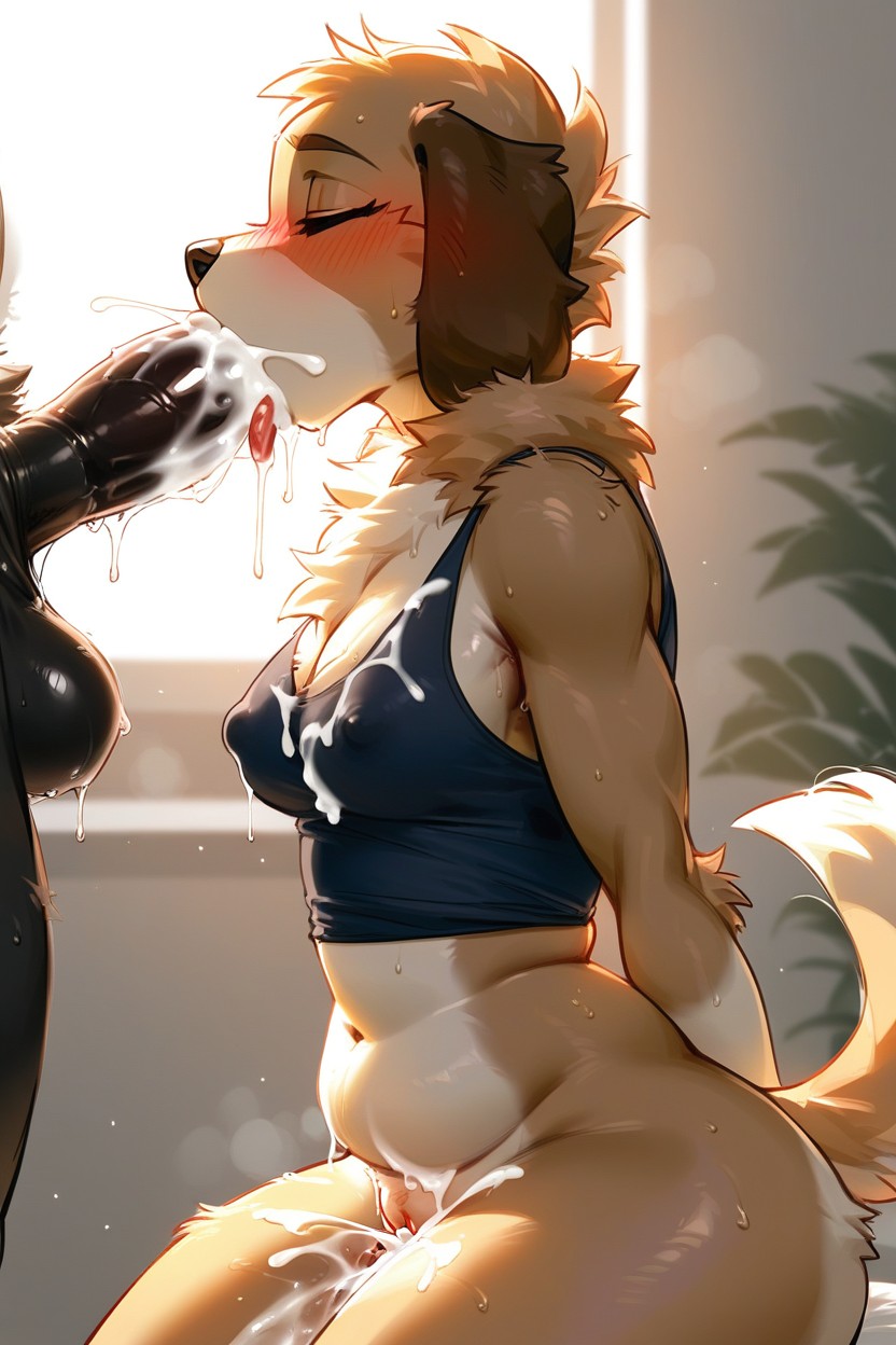 Dog, Embarrassed , Shoulder Fluff Furry AI Porn