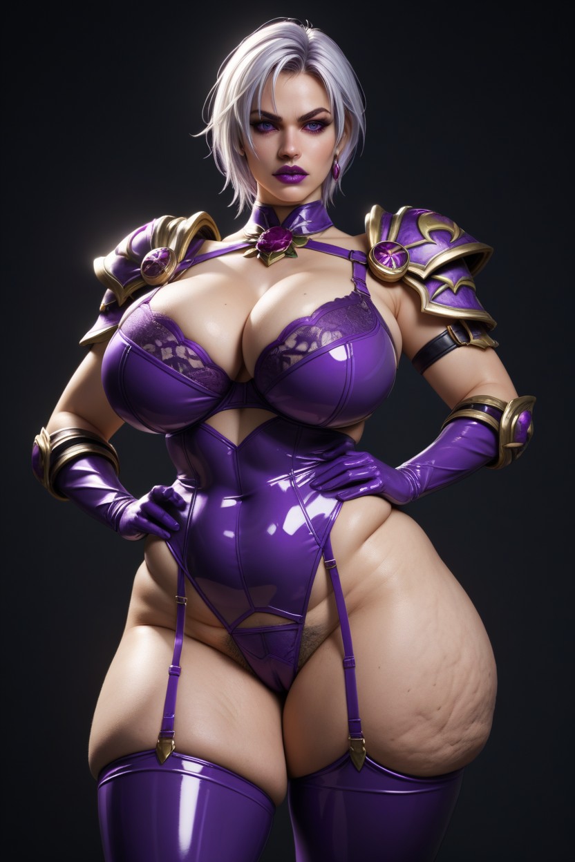Puffy Swollen Labia, Dangling Saggy Breasts, Standing AI Porn