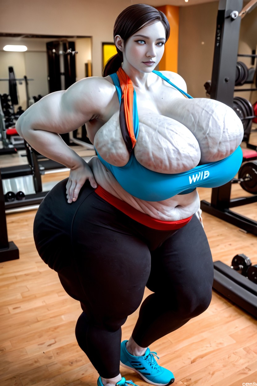 Uhd, Black Yoga Pants, Black Hair Ponytail AI Porn