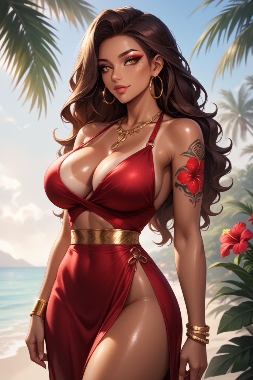 Upturned Eyes, Perfect Face, Long Length AI Porn
