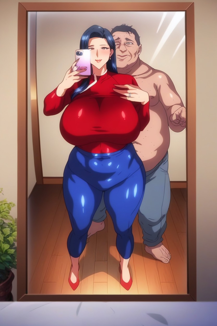 Black Hair, Ntr, Mirror Selfie Hentai AI Porn