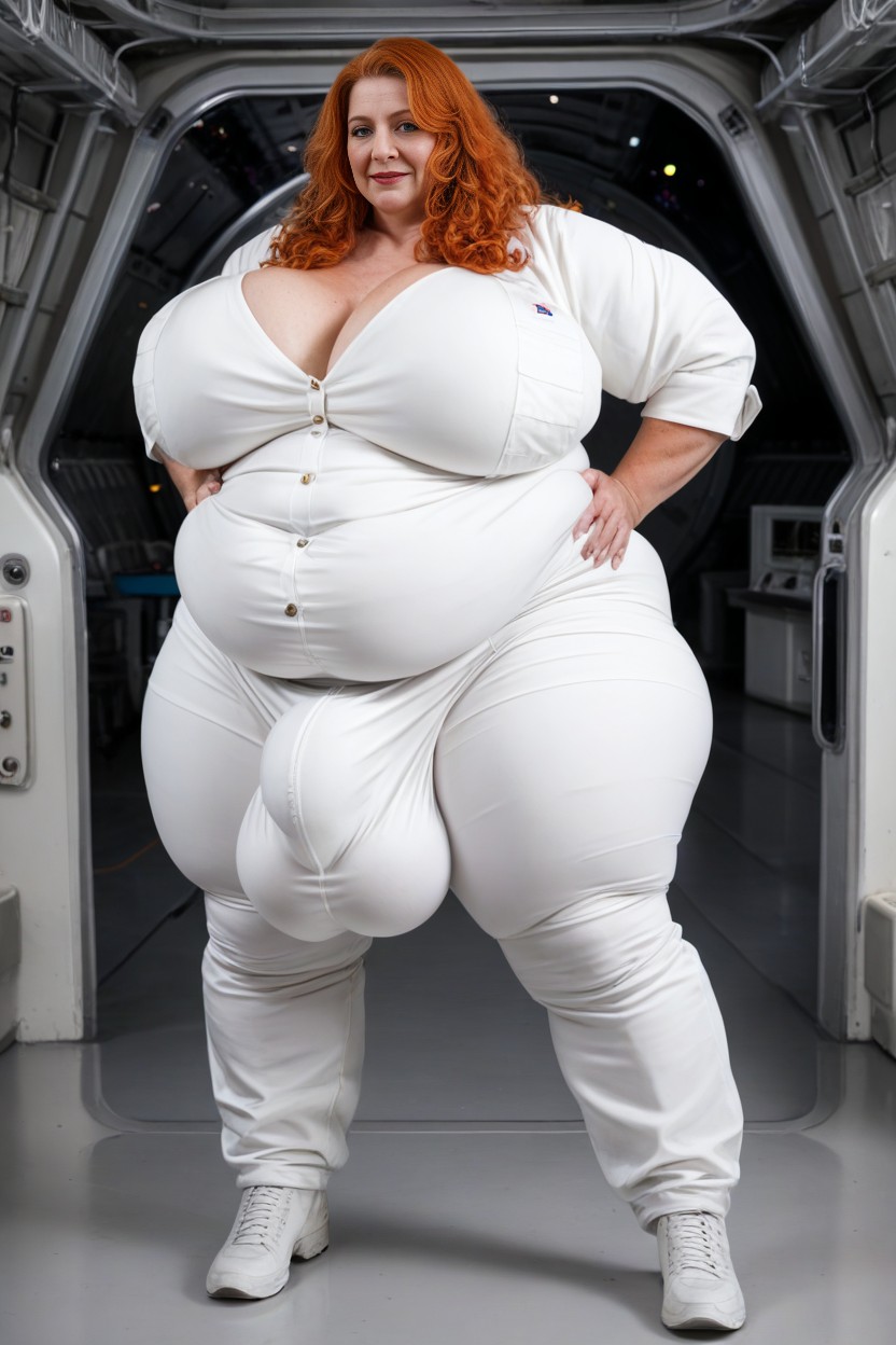 White Hair, Large Breast, Obese AI Porn
