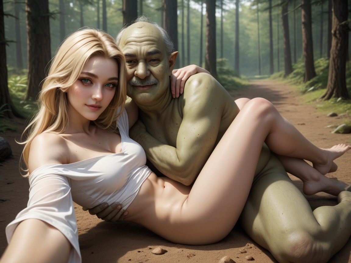 Side View, Leg Lock, Forest AI Porn