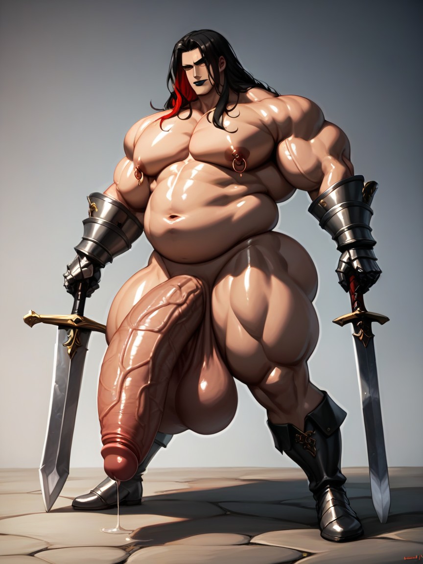 Extremely Large Ass, Natural Pecs, 18+ AI Gay Porn