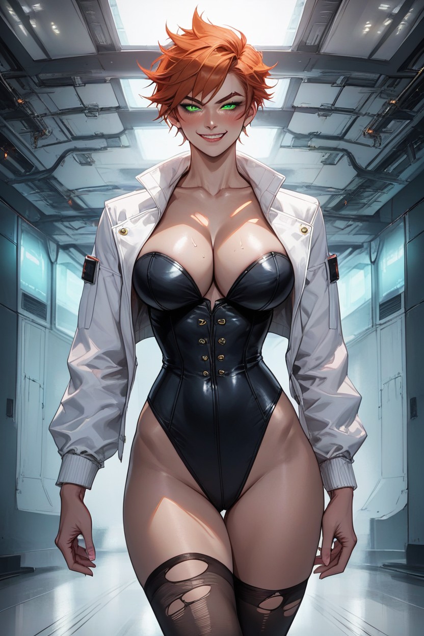 Red Head, Highly Detailed, Tomboy Hair Hentai AI Porn