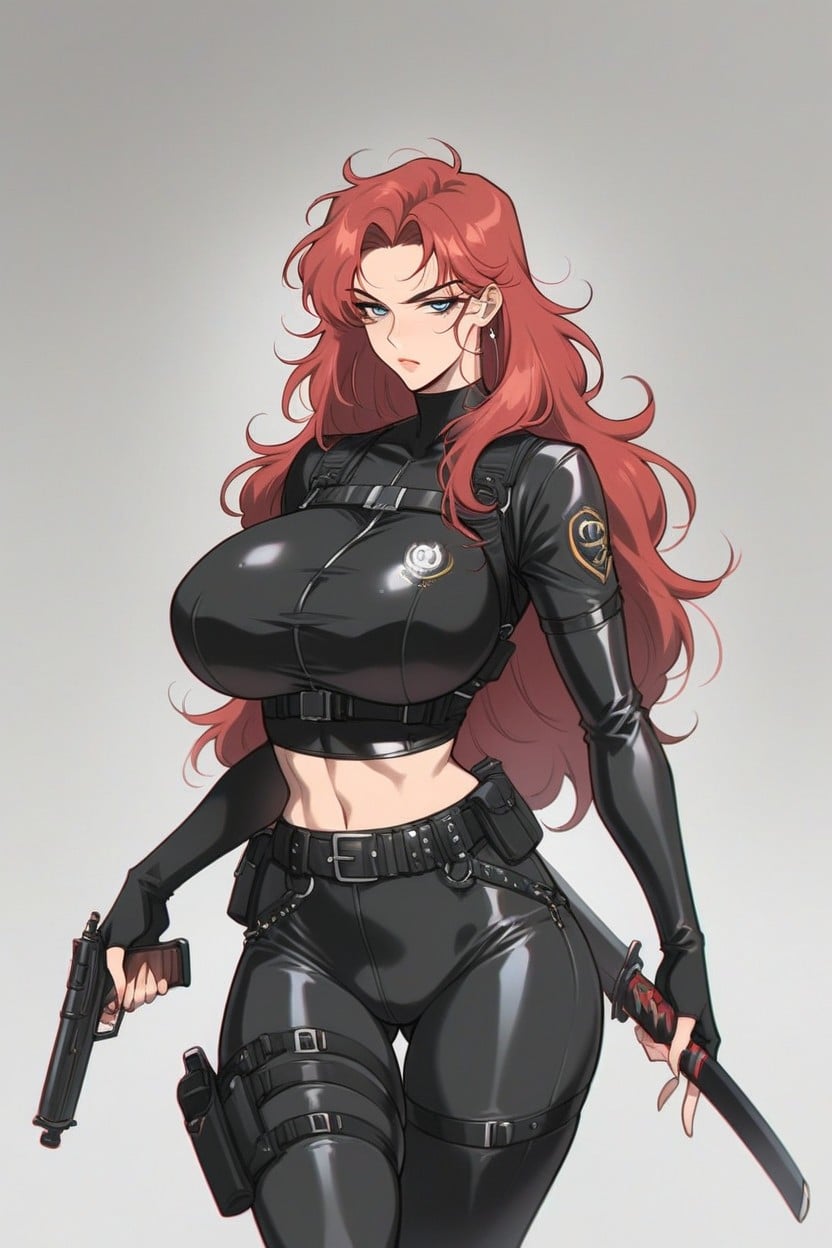 Weapon, Red Hair, Tight Pants Hentai AI Porn